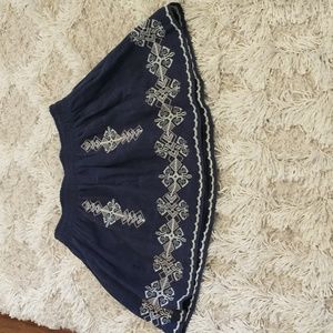 Joie Navy Embroidered Skirt Size S